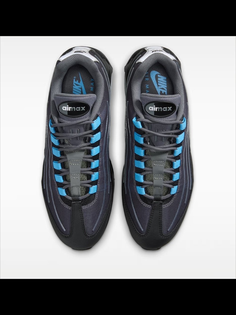 Nike Air Max 95 Black with Blue Accents Men's Size 10 New In Box! - Picture 5 of 10